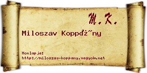 Miloszav Koppány névjegykártya